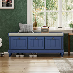 Bellemave® Classic Storage Bench with Cushioned Seat and Three Drawers