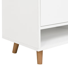 Bellemave® Sleek and Contemporary Shoe Cabinet with Adjustable Shelves and Solid Wood Legs