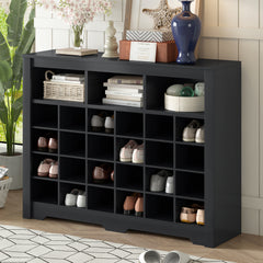 Bellemave® Sleek Design 24 Shoe Cubby Console with Curved Base