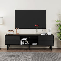 Bellemave® 63" TV Stand Features Vintage-style and Bevel Design with 4 Drawers