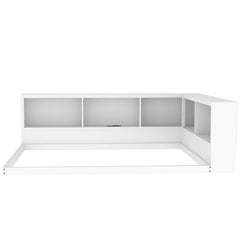 Bellemave® Full Size Metal Daybed with Storage Cabinets and USB Ports