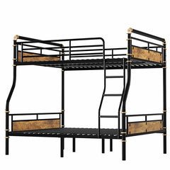 Bellemave® Full XL over Queen Metal Bunk Bed, Industrial Detachable Bunk Beds with Safety Guard Rails