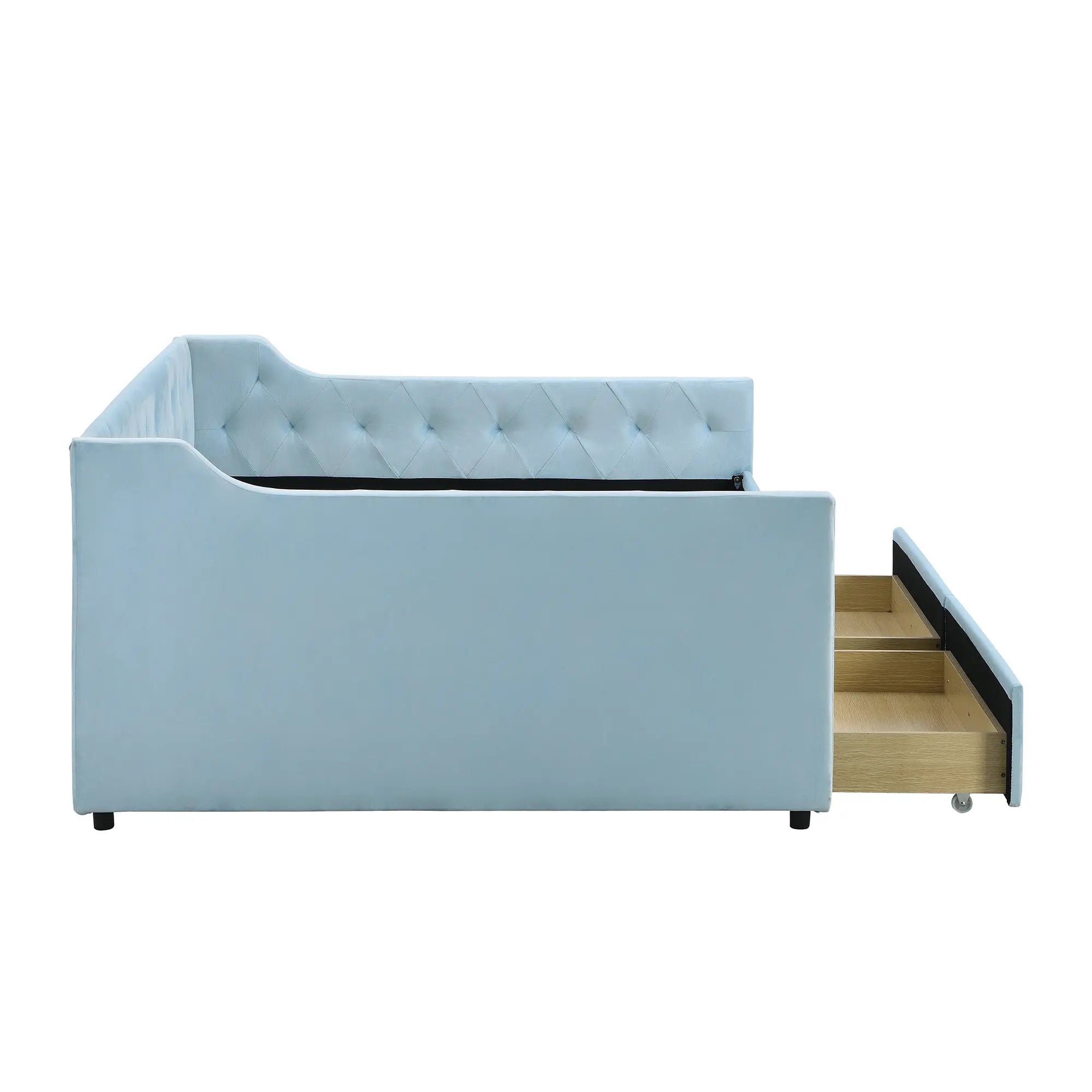 Bellemave® Full Size Upholstered Tufted Daybed with 2 Drawers Bellemave®