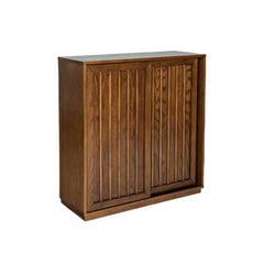 Bellemave® Mid Century Sideboard with 2 Sliding Door & Solid Wood Decorative Strips