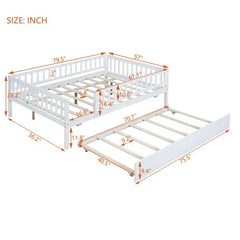 Bellemave Wood Daybed with Trundle and Fence Guardrails Bellemave