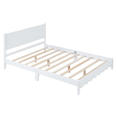 Bellemave® Wood Platform Bed with Rectangular Headboard