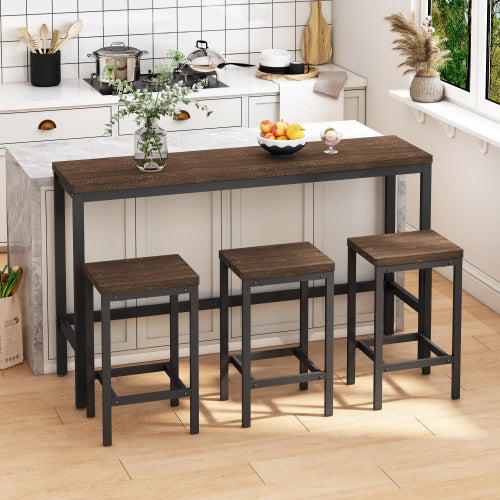 Bellemave® Modern Design Kitchen Dining Table Set with 3 Stools Bellemave®