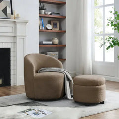 Bellemave Living Room 360 ° Swivel Chair with Round Storage Bellemave