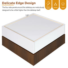 Bellemave® Square 360°Rotating Coffee Table with 2 Drawers