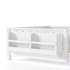 Close up view of Montessori floor bed safety guardrail design