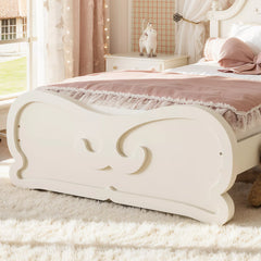 Vintage Carved Platform Bed Styled in Elegant Bedroom