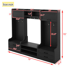 Bellemave® 4-in-1 Detachable Hall Tree with Storage and 7 Hooks,  Storage Drawers and Cabinet