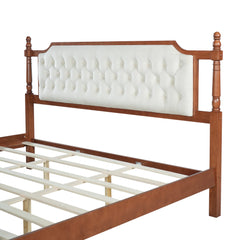 Bellemave® Upholstered Platform Bed with Button Tufted Headboard,Solid Wood Farmhouse Bed with Velvet Headboard and Footboard Bellemave®