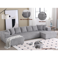 Bellemave® 131" U-shaped Modular Sectional Couch with 8 Pillows