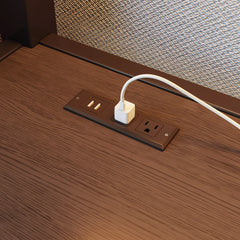 Loft bed desk with USB charging ports