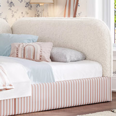 soft upholstered montessori floor bed with padded safety rails