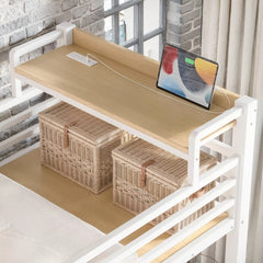 metal bunk bed with built in storage space