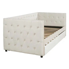 Bellemave® Twin Size Tufted Upholstered Daybed with Trundle Bed Bellemave®