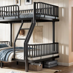 Twin Over Full Metal Bunk Bed in Bedroom