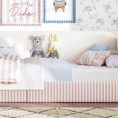 soft upholstered montessori floor bed with padded safety rails