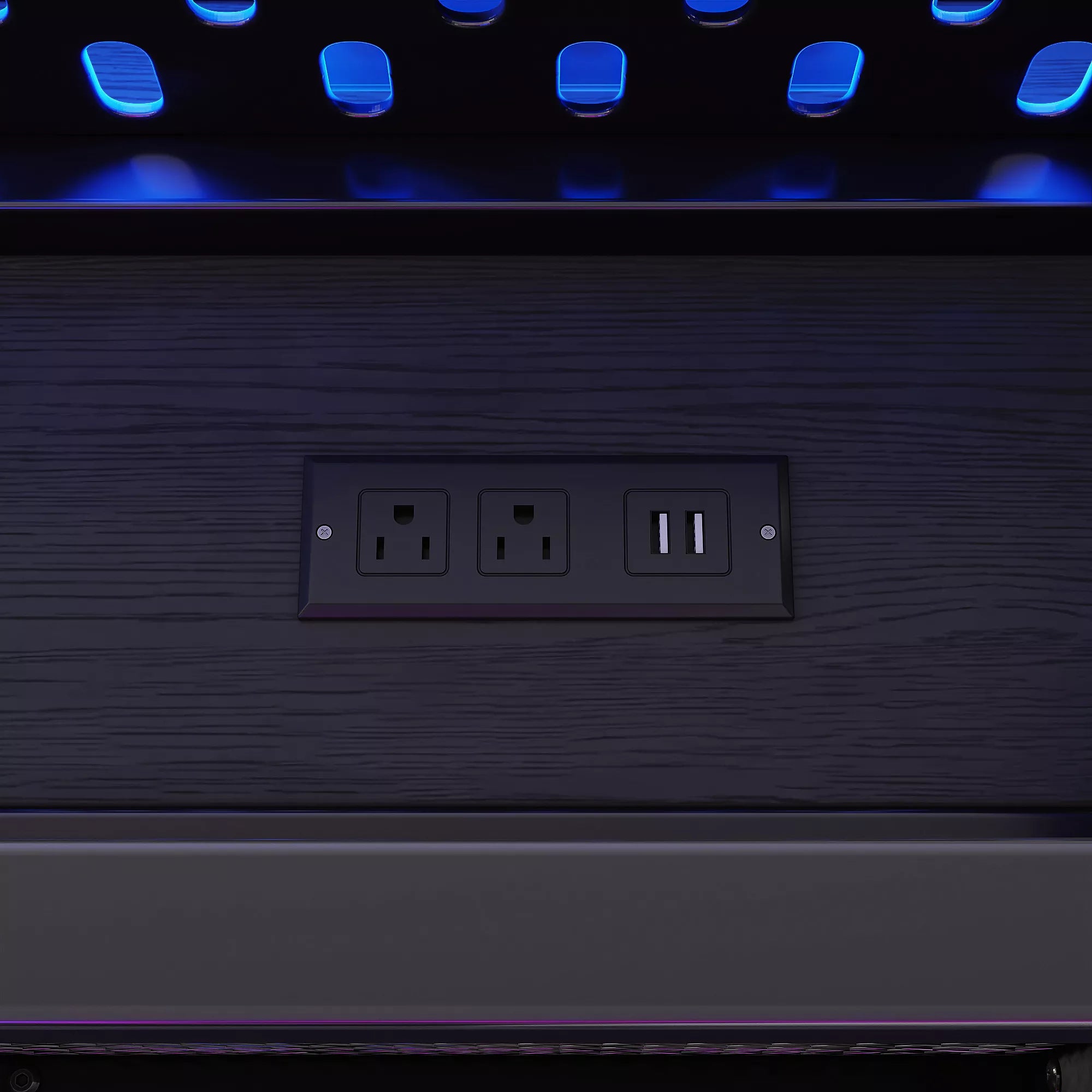 USB ports and power outlet built into gaming loft bed
