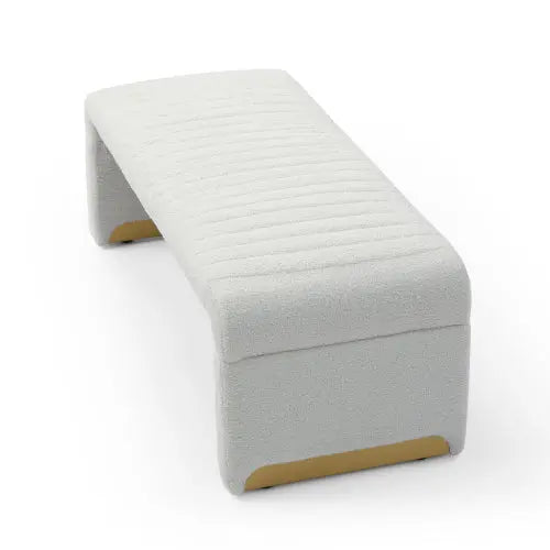 Bellemave® Modern Upholstered Sherpa Fabric Ottoman Bench Bellemave®