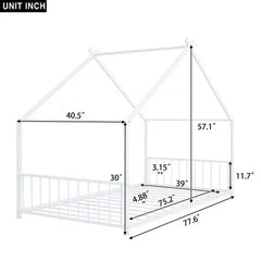 Bellemave® Twin Size Montessori Metal House Bed Bellemave®