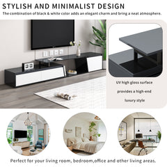 Bellemave® Modern Minimalist Rectangle Extendable TV Stand with 2 Drawers and 1 Cabinet