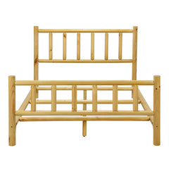 Bellemave® Rustic Style Pure Solid Pine Cylinder Construction Bed