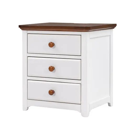 Bellemave Wooden Nightstand with USB Charging Ports and 3 Drawers Bellemave