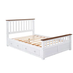 Bellemave Full Size Wood Platform Bed with Two Drawers and Wooden Slat Support Bellemave