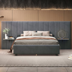 Bellemave® Velvet Upholstered Platform Bed with Big Headboard Bellemave®