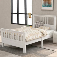 Bellemave® Wood Platform Bed with Headboard and Footboard