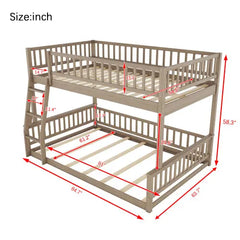 Bellemave® Full XL over Queen Bunk Bed with Ladder and Guardrails Bellemave®