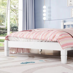 Bellemave® Twin Size Platform Bed with Column-Decoration Headboard