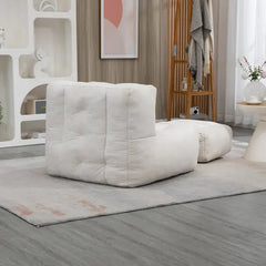 Bellemave Fluffy Bean Bag Chair with Memory Foam and ottoman Bellemave