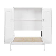 Bellemave® Murphy Bed with Two Wardrobe and Storage Shelf