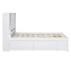 Bellemave® Platform Bed with Storage Headboard and 8 Drawers