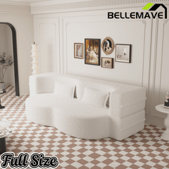 Bellemave® Folding Foam Sofa Bed,15" Full Size Floor Couch,Convertible Sleeper Futon Loveseat Couch for Living Room, Guest Use, Office, Apartmen Bellemave®