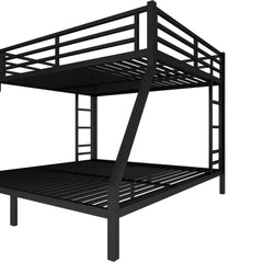 Bellemave® Queen Over King Bunk Beds Frame for Teens and Adults with 2 Side Ladder and Full Length Guardrail Bellemave®