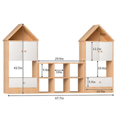 Bellemave® Versatile Children's Bookshelf with House-Shaped Design, Adjustable Placement