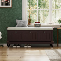 Bellemave® Classic Storage Bench with Cushioned Seat and Three Drawers