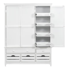 Bellemave® Large Kitchen Storage Cabinet Cupboard with 10 Drawers,8 Door Shelves and 4 Pull-Out Trays