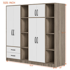 Bellemave® 6-Door Wardrobe with Shelves and Drawers