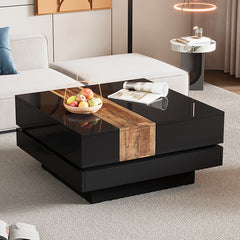 Bellemave® Square Coffee Table with Sliding Table Top with Hidden Storage Compartment