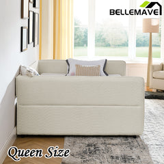 Bellemave® Queen Size Upholstered Tufted Daybed with Two Drawers