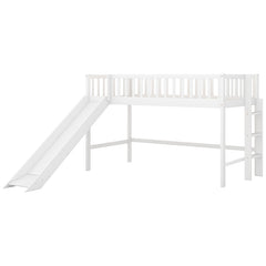 Bellemave® Low Loft Bed with Ladder and Slide