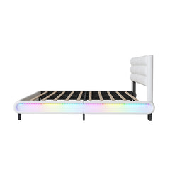 Bellemave® King Size Upholstered Platform Bed with LED Light Strips