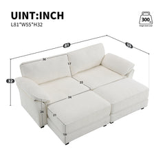 Bellemave® Modular Convertible Sectional Sofa Bed Set with Ottoman