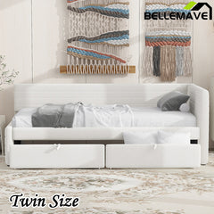 Bellemave® Twin Size Upholstered Daybed with 2 Drawers